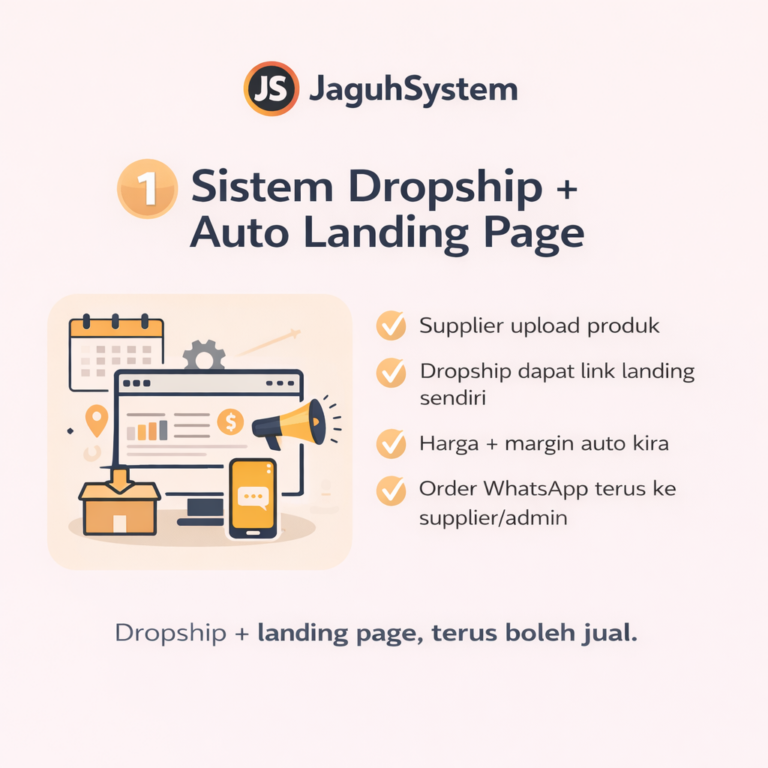 Sistem Dropship + Auto Landing Page