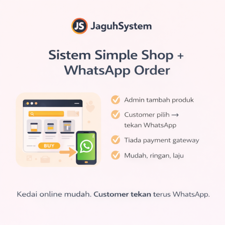 Kedai Online Simple + WhatsApp Order